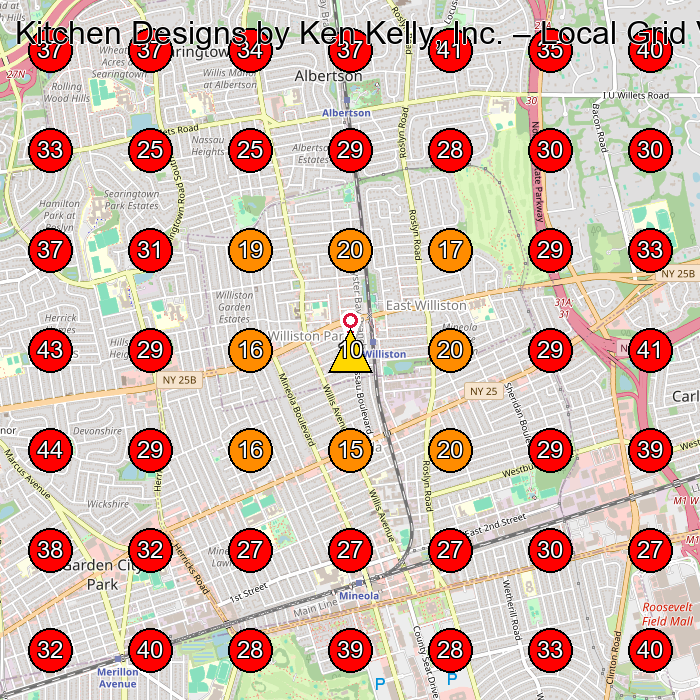 Kitchen Designs by Ken Kelly, Inc. GeoGrid visibility map for Mutfak Yenileme Adegayleri Ya1/4Klenicisi in Williston Park